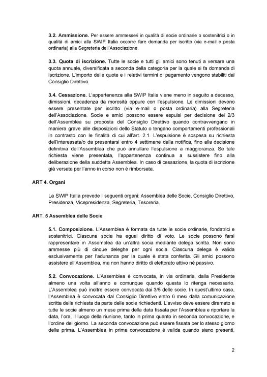 Statuto ratificato SWIP Italia 2